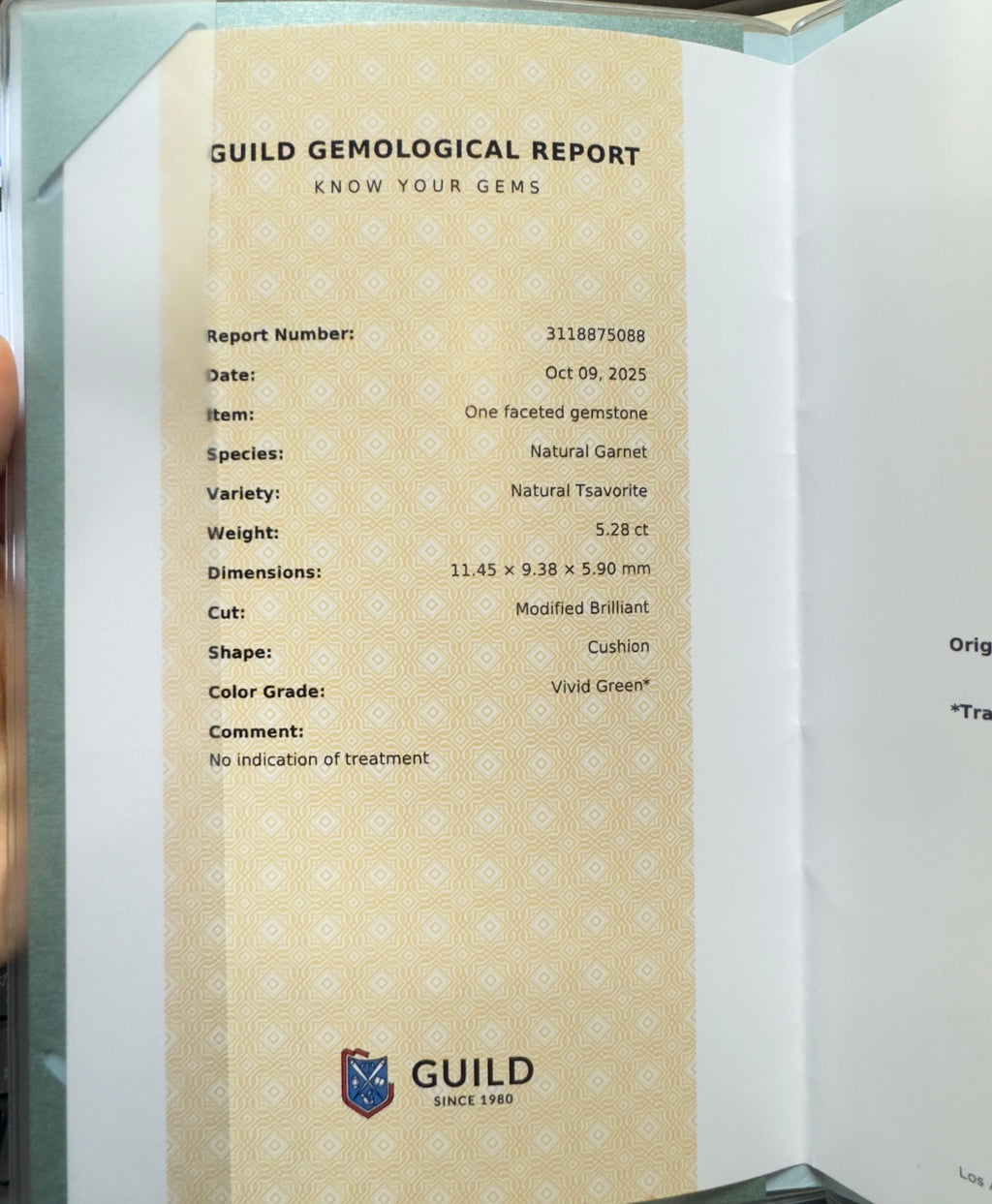 Tsavorite Garnet 5.28ct
